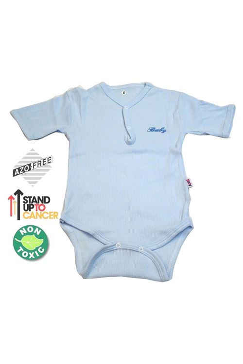 Sema Baby Yarım Kol Kaşkorse Badi (Body) - Mavi  0-6 Ay
