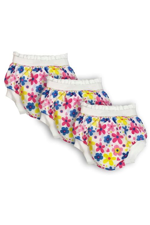 Sema Baby 3'lü Desenli Lüks Alıştırma Külodu  No.3 20-25 kg - Flowers