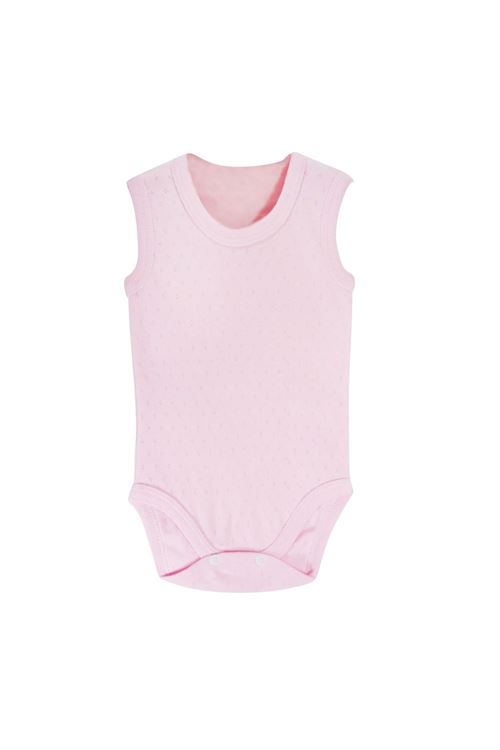 Sema Baby Jakarlı Askılı Badi (Body) - Pembe 9-12 Ay