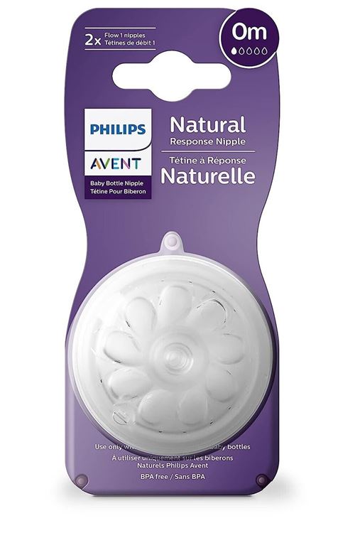 Philips Avent Natural Response 2'li Biberon Emziği, 1 Numara, 0 Ay+
