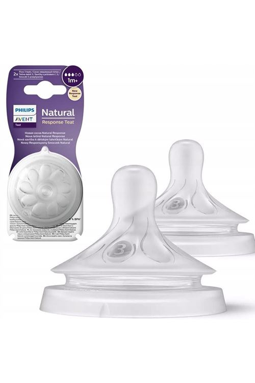 Philips Avent Natural Response 2'li Biberon Emziği, 3 Numara, 1 Ay+