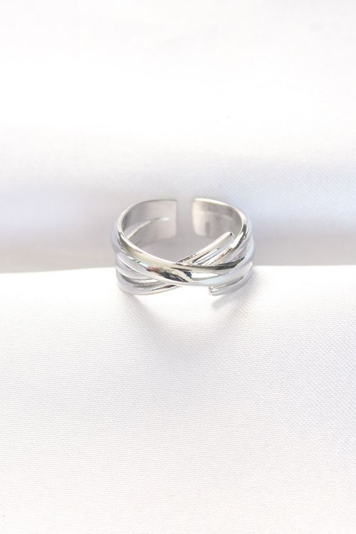 Kalın Silver Renk Ayarlanabilir Yüzük