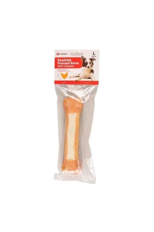 Flamingo Rhide Tavuk Eti Kaplı Kemik Köpek Ödül Maması 20 Cm 210 Gr