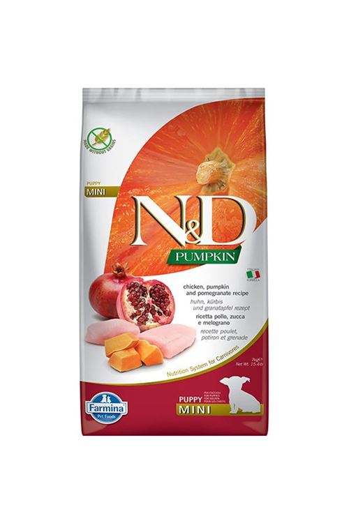 N&D Pumpkin Tavuk ve Narlı Mini Yavru Köpek Maması 7 Kg