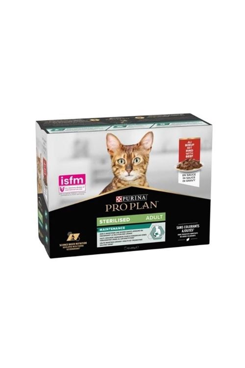 Pro Plan Sığır Etli Pouch Kısırlaştırılmış Konserve Kedi Maması 10 Adet 85 Gr