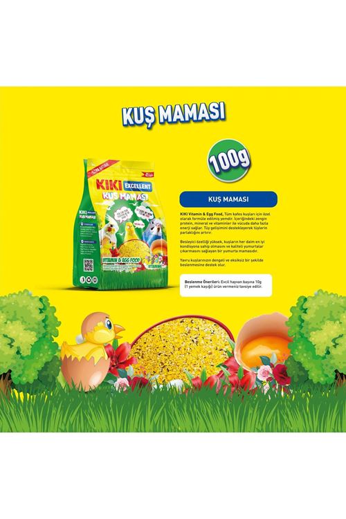 Kiki Excellent Vitaminli ve Yumurtalı Kuş Maması 100 Gr