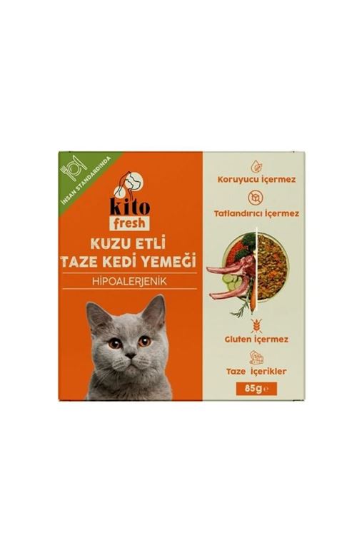 Kito Fresh Kuzu Etli Hipoalerjenik Taze Kedi Yemeği 85 Gr