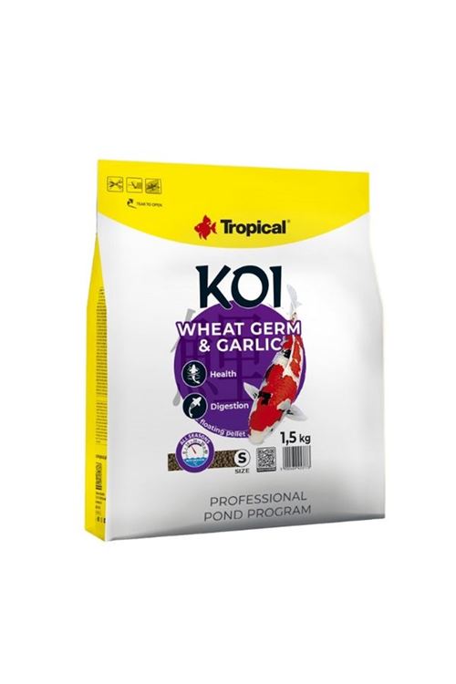 Tropical Koi Wheat Germ & Garlic Koi ve Japon Balıkları için Pellet Balık Yemi Small 5 Lt 1.5 Kg