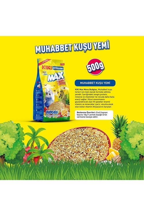 Kiki Excellent Max Menu Ballı Muhabbet Kuşu Yemi 500 Gr