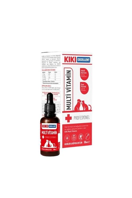 Kiki Excellent Multi Vitamin Bağışıklık Sistemi Destekleyici Kediler ve Köpekler için Şurup 50 Ml