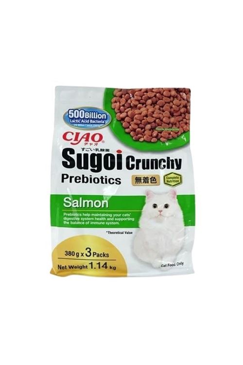 Inaba Ciao Sugoi Crunchy Somonlu Prebiyotik Kedi Maması 380 Gr 3 Adet