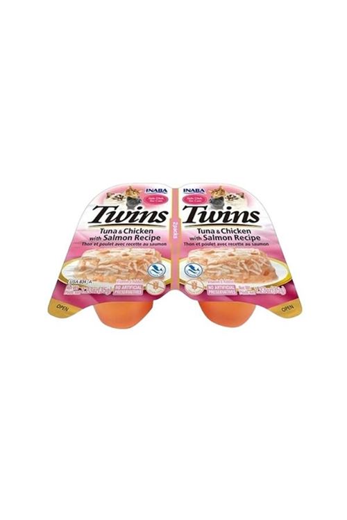 Inaba Twins Jöle İçinde Ton Balıklı Somonlu ve Tavuklu Yetişkin Konserve Kedi Maması 35 Gr 2 Adet