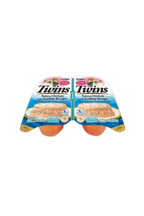Inaba Twins Jöle İçinde Ton Balıklı Deniz Taraklı ve Tavuklu Yetişkin Konserve Kedi Maması 35 Gr 2 Adet