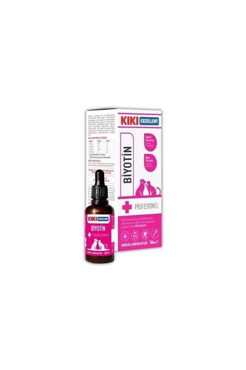 Kiki Excellent Biyotin Tüy Dökülme Önleyici Kediler ve Köpekler için Şurup 50 Ml