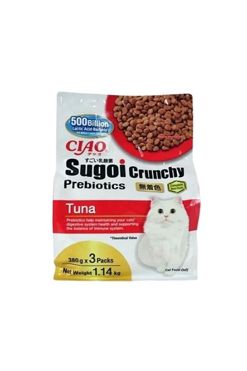 Inaba Ciao Sugoi Crunchy Ton Balıklı Prebiyotik Kedi Maması 380 Gr 3 Adet