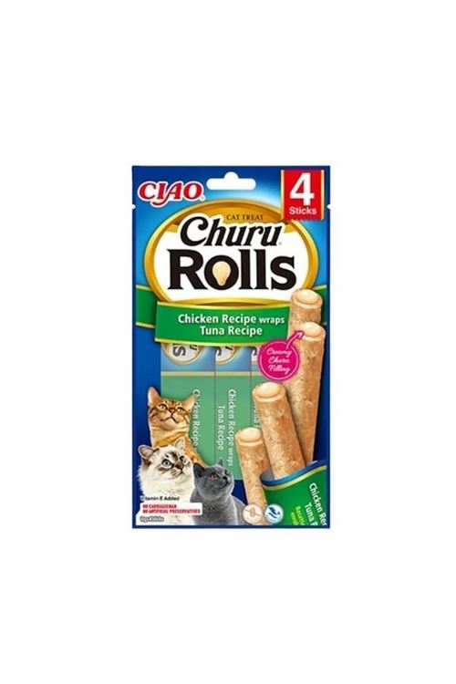 Inaba Ciao Churu Rolls Sticks Tavuk Sargılı ve Ton Balıklı Kedi Ödül Maması 10 Gr 4 Adet