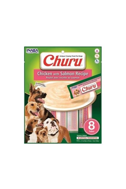 Inaba Ciao Churu Somonlu ve Tavuklu Tamamlayacı Sıvı Köpek Ödül Maması 20 Gr 8 Adet
