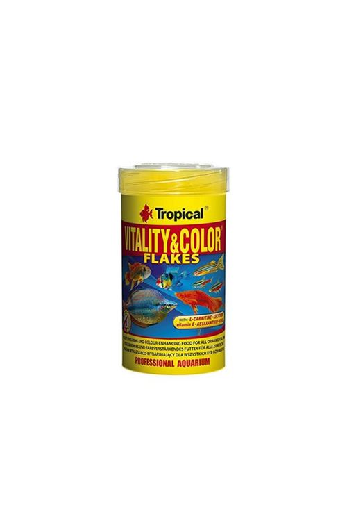 Tropical Vitality Color Flakes Tropikal Balıklar için Renklendirici Pul Balık Yemi 100 Ml 20 Gr