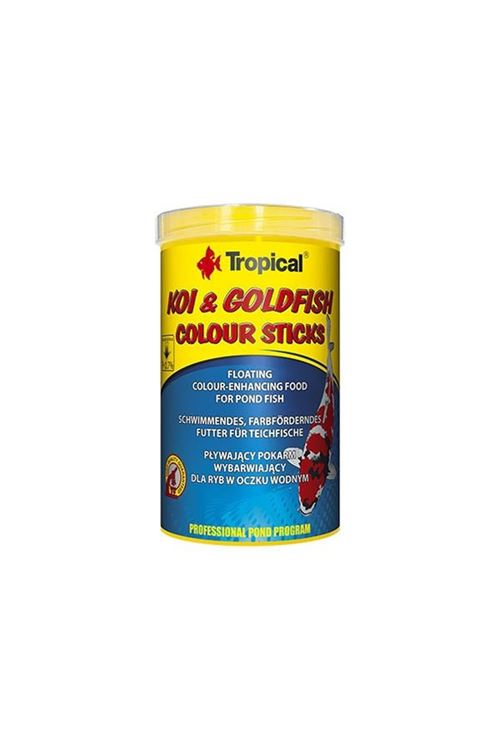 Tropical Koi Goldfish Colour Sticks Havuz Balıkları için Renklendirici Temel Balık Yemi 1000 Ml 80 Gr
