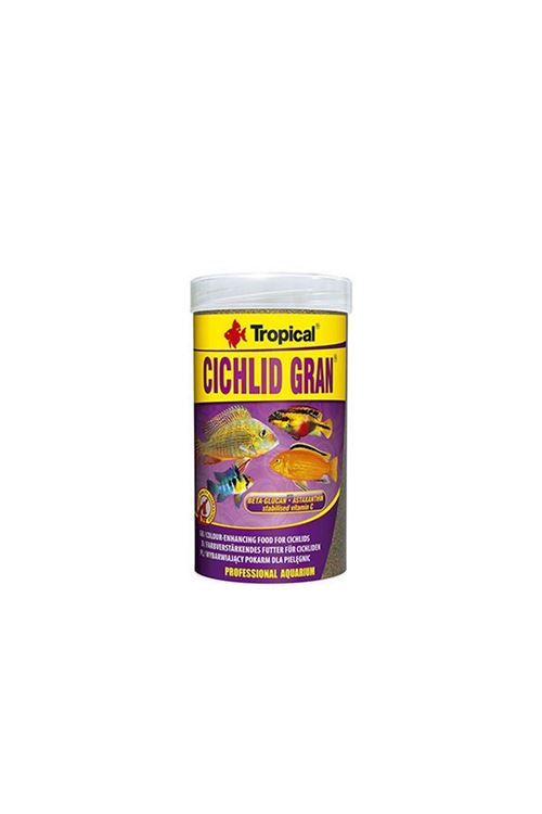 Tropical Cichlid Gran Ciklet Balıkları için Renklendrici Granül Balık Yemi 1000 Ml 500 Gr