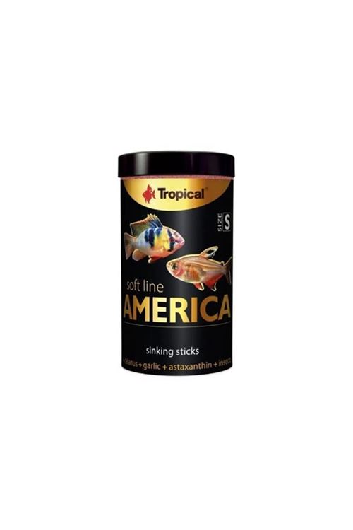 Tropical Softline America Kuzey ve Güney Amerika Balıkları için Yumuşak Taneli Balık Yemi Small 100 Ml 56 Gr