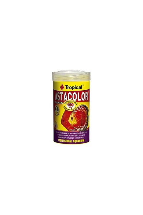 Tropical Astacolor Flakes Kırmızı Discus Balıkları için Astaksantinli Pul Yem 100 Ml