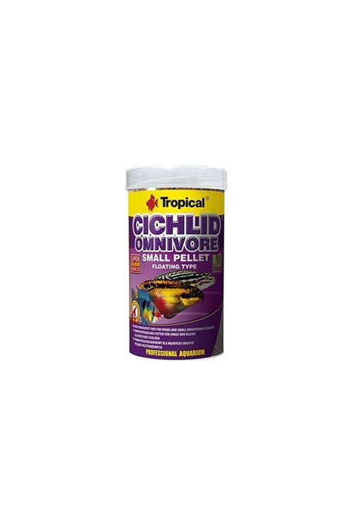 Tropical Cichlid Omnivore Pellet Karışık Beslenen Cichlid Balıkları için Pellet Balık Yemi Small 1000 Ml 360 Gr