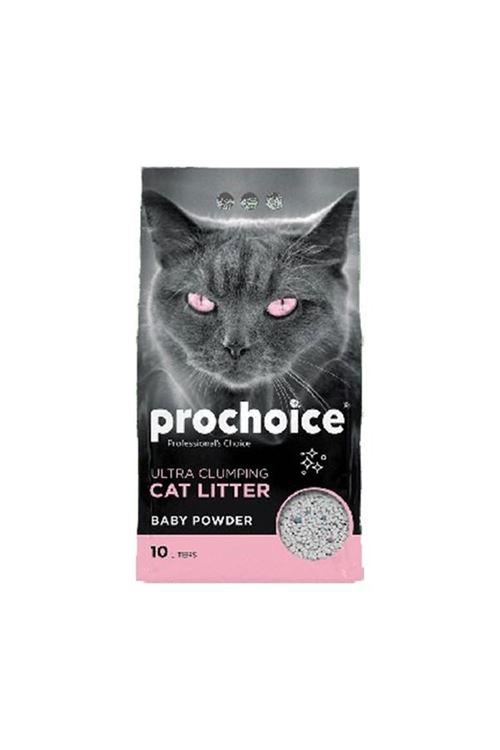 Prochoice Bentonit Bebek Pudralı Topaklanan Doğal Kedi Kumu 10 Lt