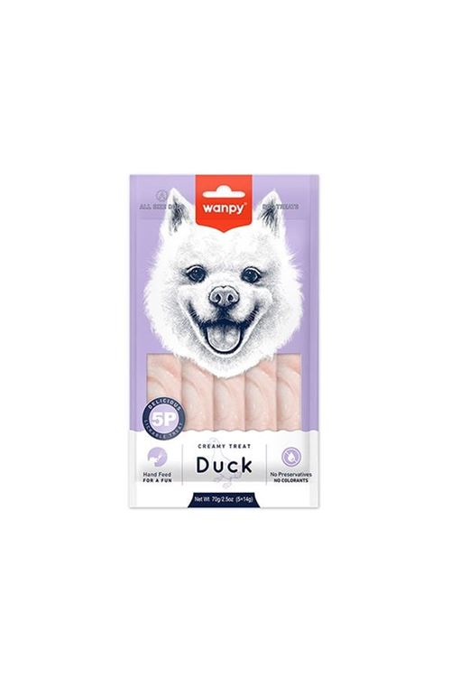Wanpy Krema Ördekli Sıvı Köpek Ödülü 5x14 Gr