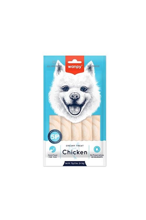 Wanpy Krema Tavuklu Sıvı Köpek Ödülü 5x14 Gr