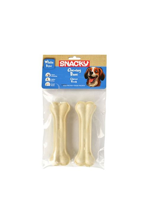 Snacky Beyaz Preslenmiş Yüksek Proteinli Köpek Çiğneme Kemiği 2 Adet 95 Gr