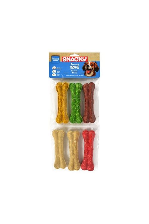 Snacky Munchy Renkli Press Köpek Çiğneme Kemiği 6 Adet 255 Gr