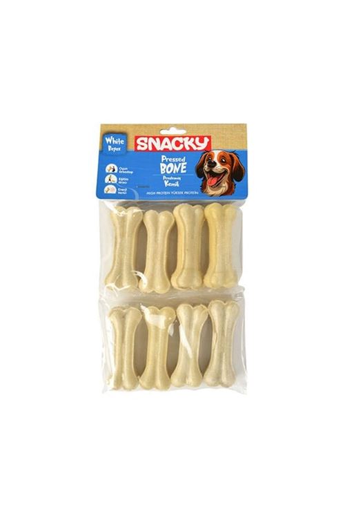 Snacky Beyaz Preslenmiş Yüksek Proteinli Köpek Çiğneme Kemiği 8 Adet 180 Gr