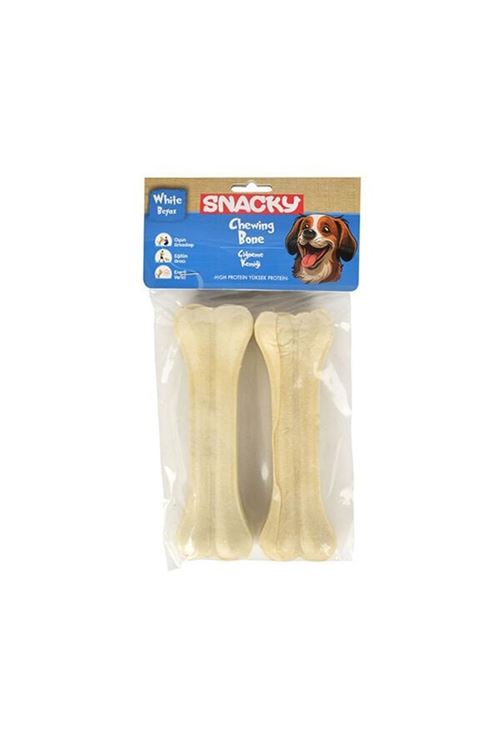 Snacky Beyaz Preslenmiş Yüksek Proteinli Köpek Çiğneme Kemiği 2 Adet 145 Gr