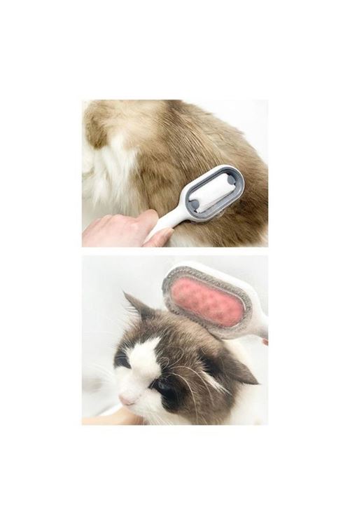 Petzz Yıkanabilir Çok Fonksiyonlu Silikon Kedi ve Köpek Tüy Tarama Fırçası Beyaz/Pembe