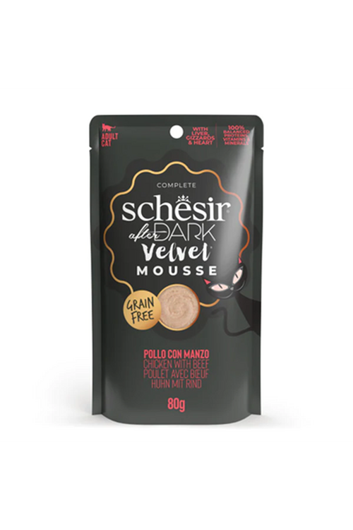 Schesir After Dark Velvet Mousse Tavuklu ve Sığır Etli Yetişkin Kedi Yaş Maması 80 Gr