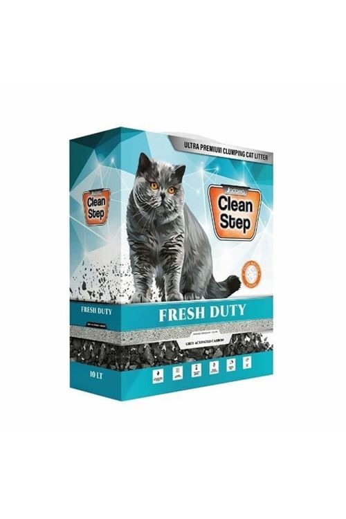Clean Step Fresh Duty Aktif Karbonlu Bahar Kokulu İnce Taneli Topaklanan Bentonit Kedi Kumu 10 Lt