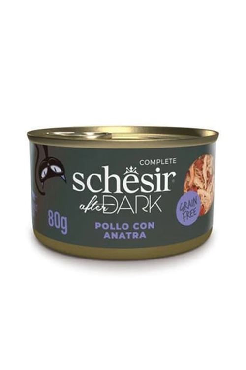 Schesir After Dark Et Suyu içinde Tavuklu ve Ördekli Yetişkin Kedi Konservesi 80 Gr
