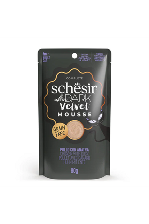 Schesir After Dark Velvet Mousse Tavuklu ve Ördekli Yetişkin Kedi Yaş Maması 80 Gr