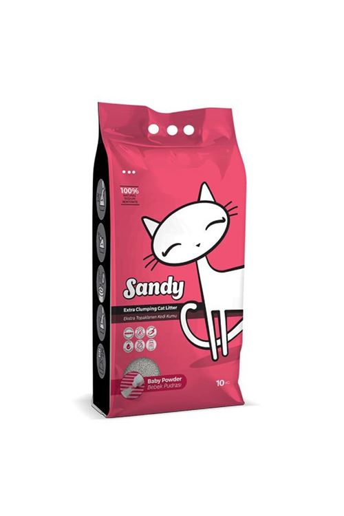 Sandy Sodyum Ultra Topaklaşan Bebek Pudralı Doğal Kedi Kumu 10 Kg
