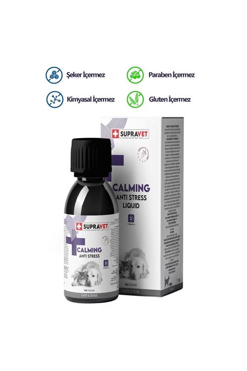 Supravet Calming Anti Stress Kedi ve Köpekler için Sıvı Sakinleştirici Damla 100 Ml