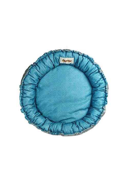 Petzz Sunflower Çift Taraflı Peluş Kedi ve Köpek Yatağı Gri/Mavi 85 Cm