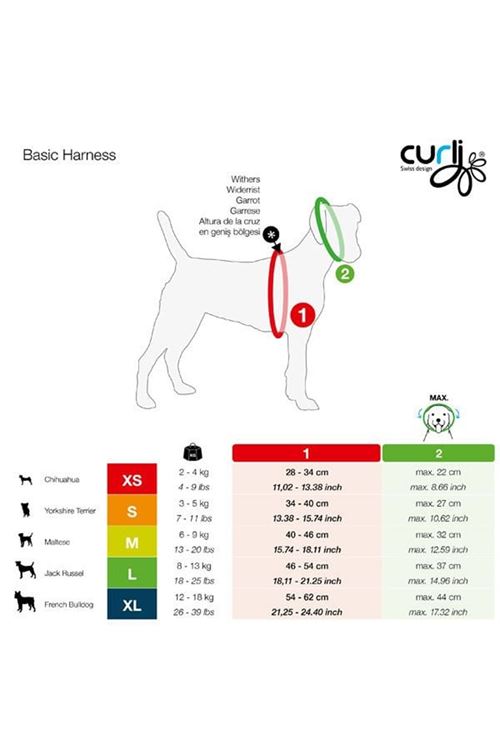 Curli Basic Air-Mesh Köpek Göğüs Tasması Kırmızı Xlarge 54-62x44 Cm