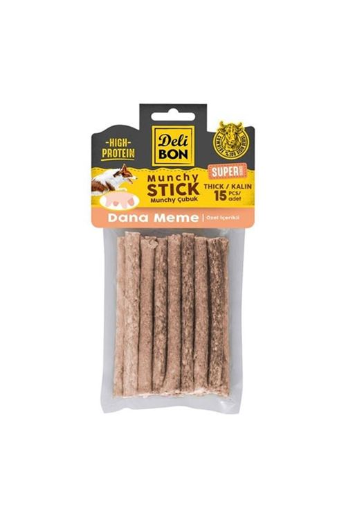 Delibon Süper Munchy Çubuk Dana Memeli Köpek Çiğneme Kemiği Kalın 15 Adet