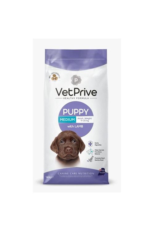 Vet Prive Puppy Kuzu Etli Orta Irk Yavru Köpek Maması 14 Kg