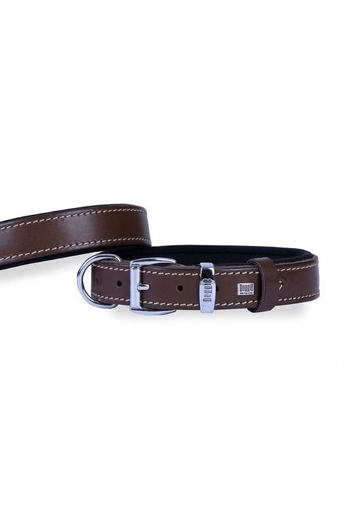 Doggie Konfor Deri Köpek Boyun Tasması Medium Kahverengi 3x42-50 Cm