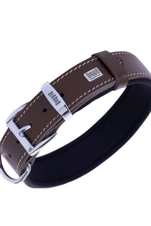 Doggie Konfor Deri Köpek Boyun Tasması Medium Kahverengi 3x42-50 Cm