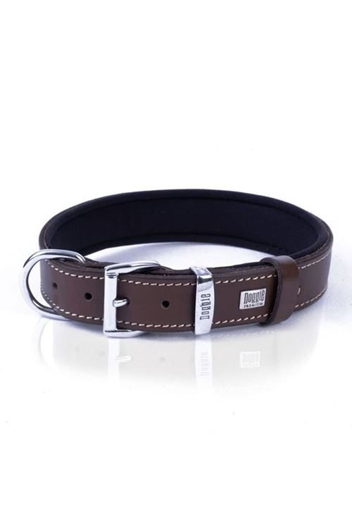 Doggie Konfor Deri Köpek Boyun Tasması Medium Kahverengi 3x42-50 Cm
