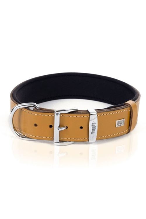 Doggie Comfort Deri Nazar Boncuklu Köpek Boyun Tasması Medium Camel 4x52-60 Cm