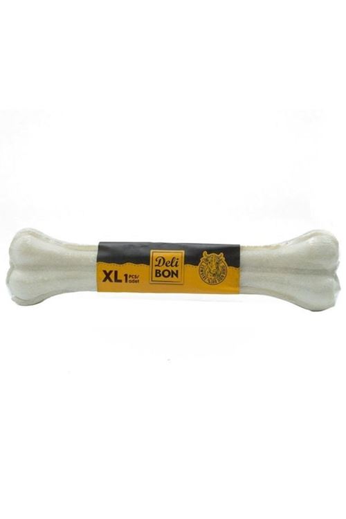 Delibon Deri Pres Vakumlu Kemik Köpek Ödülü Beyaz 27 Cm 1 Adet